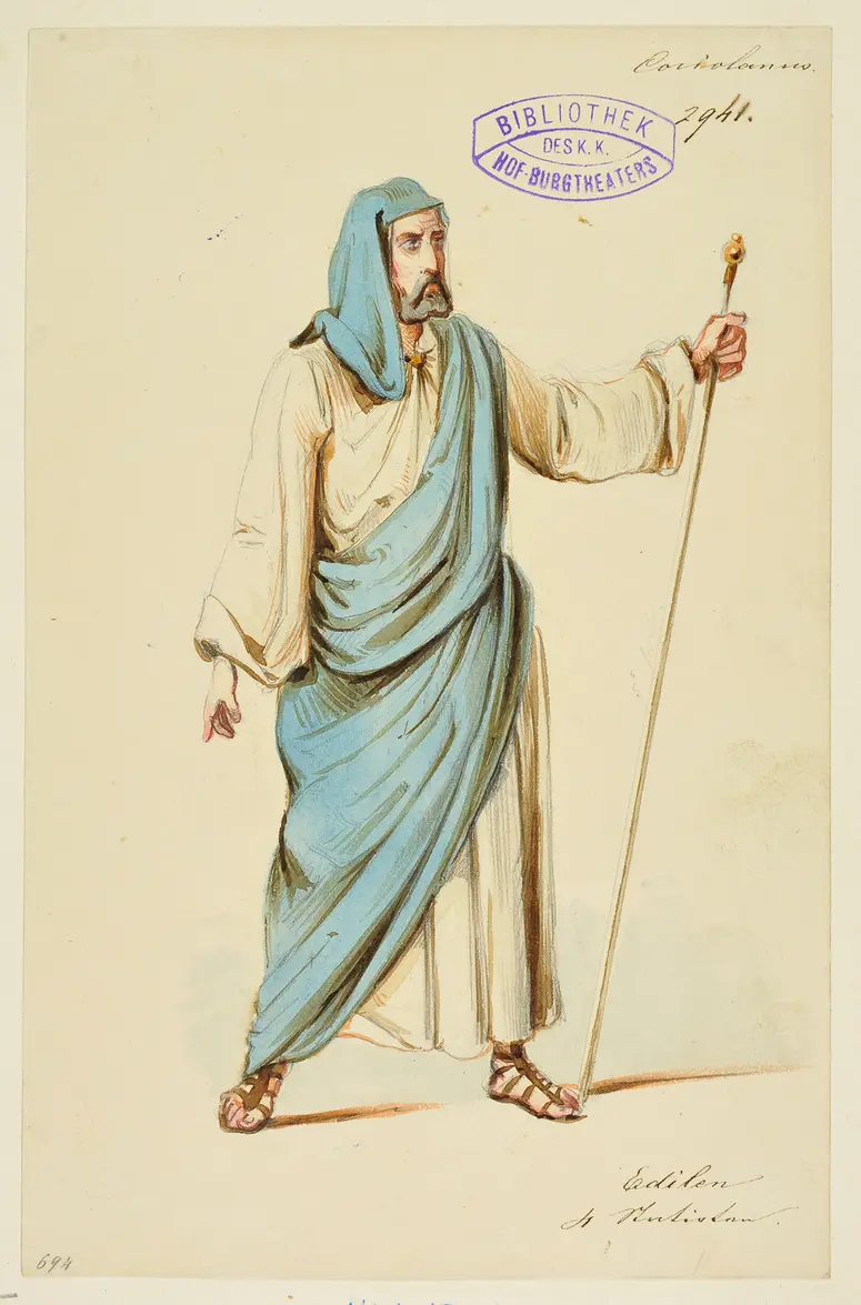 Coriolanus, Titel der Serie: Figurinen des k.k. Hof-Burgtheaters