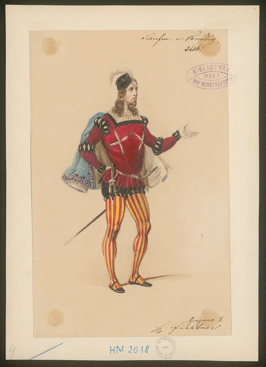 Der Kaufmann von Venedig, Originaltitel: The Merchant of Venice, Titel der Serie: Figurinen des k.k. Hof-Burgtheaters