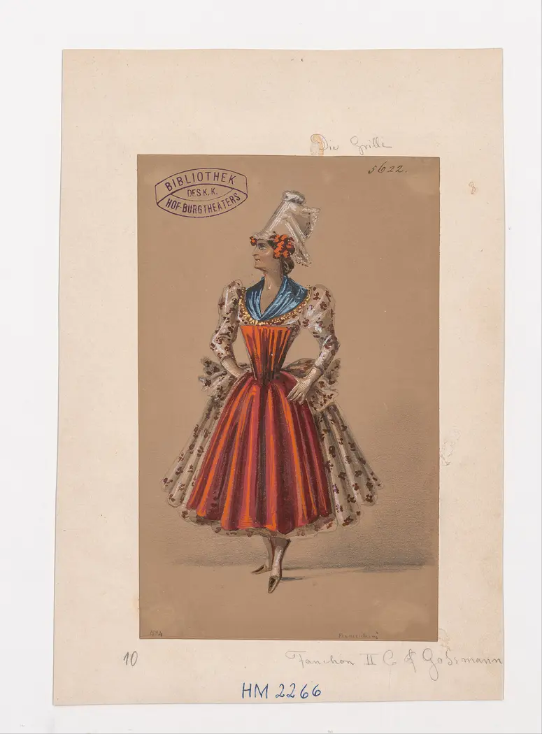 Die Grille, Titel der Serie: Figurinen des k.k. Hof-Burgtheaters