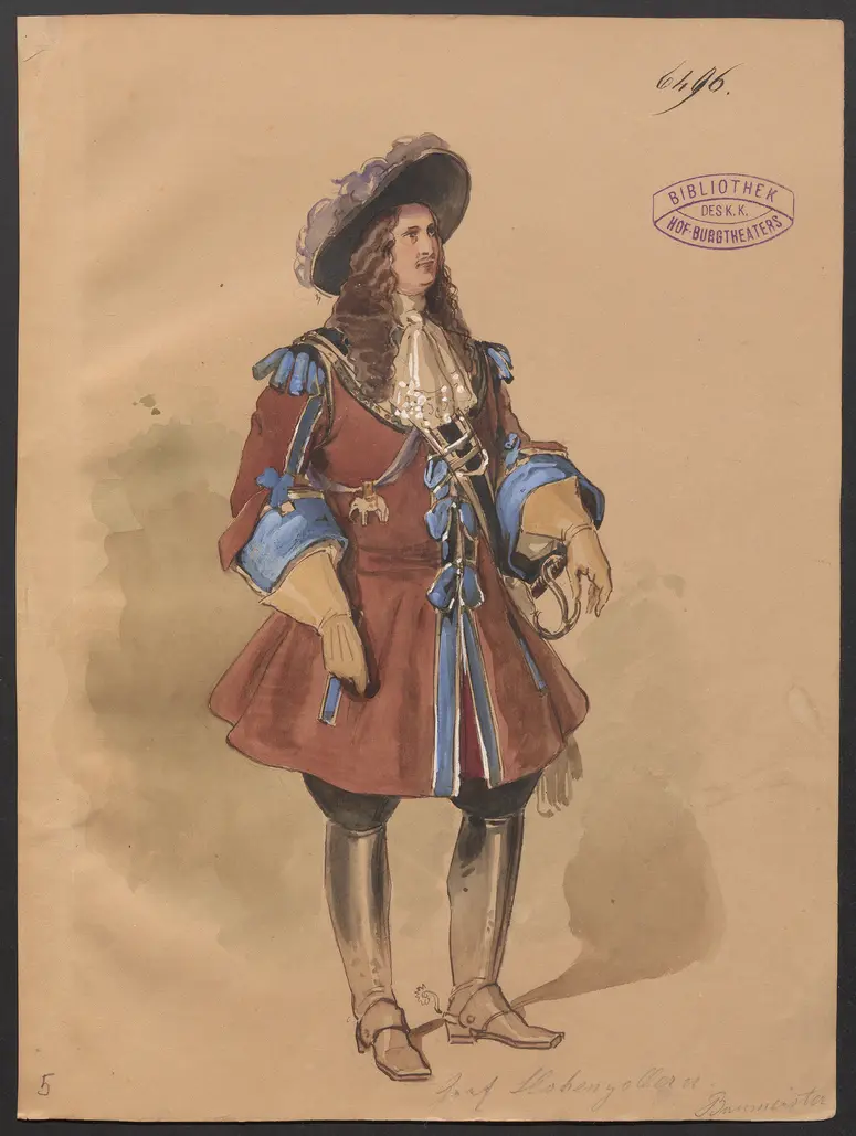 Prinz Friedrich von Homburg, oder Die Schlacht bei Fehrbellin, Titel der Serie: Figurinen des k.k. Hof-Burgtheaters