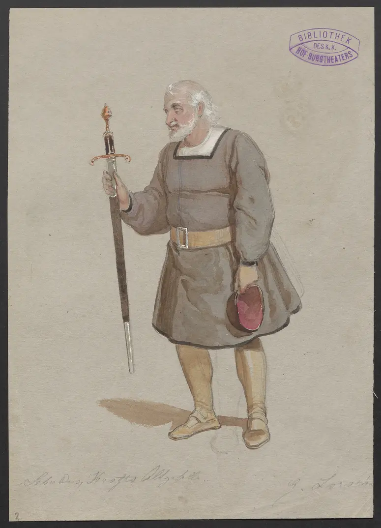 Der Zunftmeister von Nürnberg, Titel der Serie: Figurinen des k.k. Hof-Burgtheaters