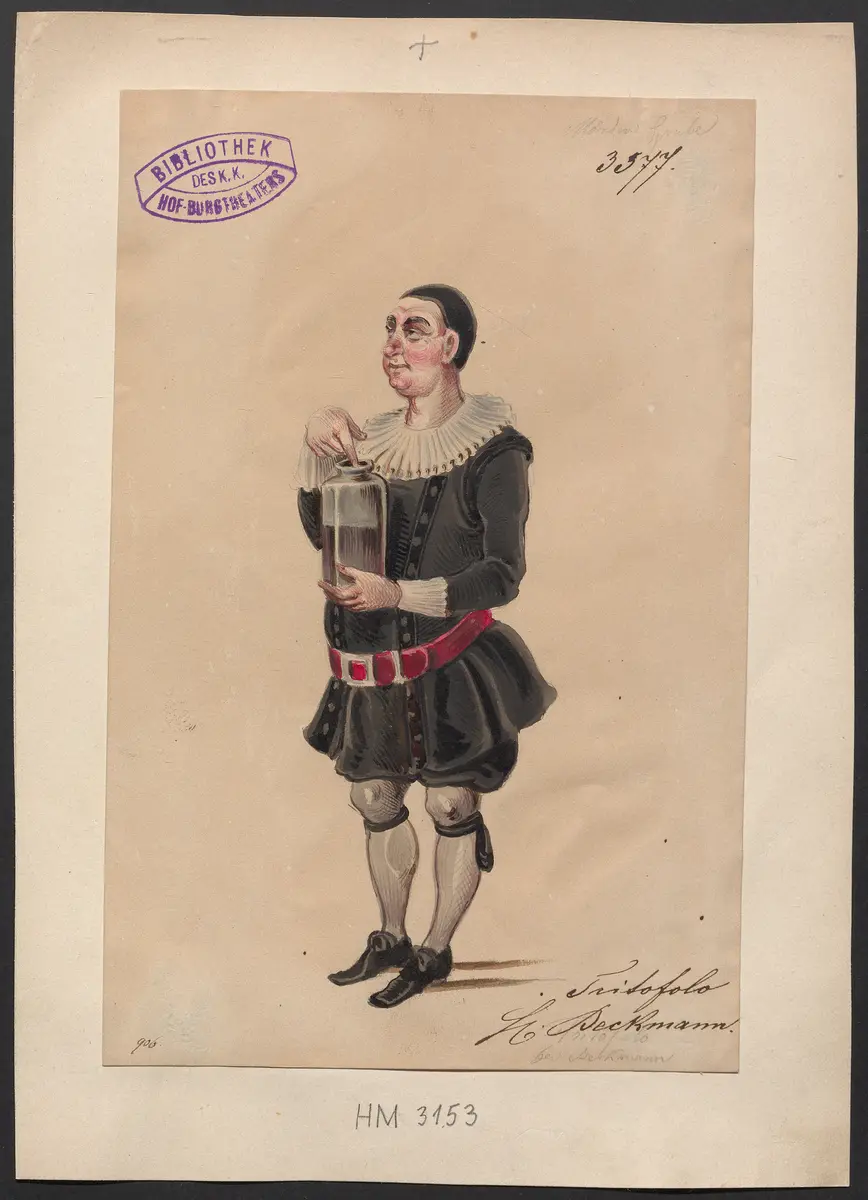 Die Mördergrube, Titel der Serie: Figurinen des k.k. Hof-Burgtheaters
