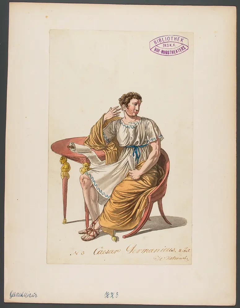 Germanicus, Titel der Serie: Figurinen des k.k. Hof-Burgtheaters