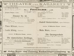 Theater und Kabarett Hölle, Zimmer Nr. 42, Die siamesischen Zwillinge, Die Gesangsschule