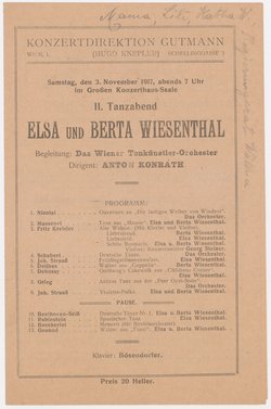 Tanzabend Elsa und Berta Wiesenthal