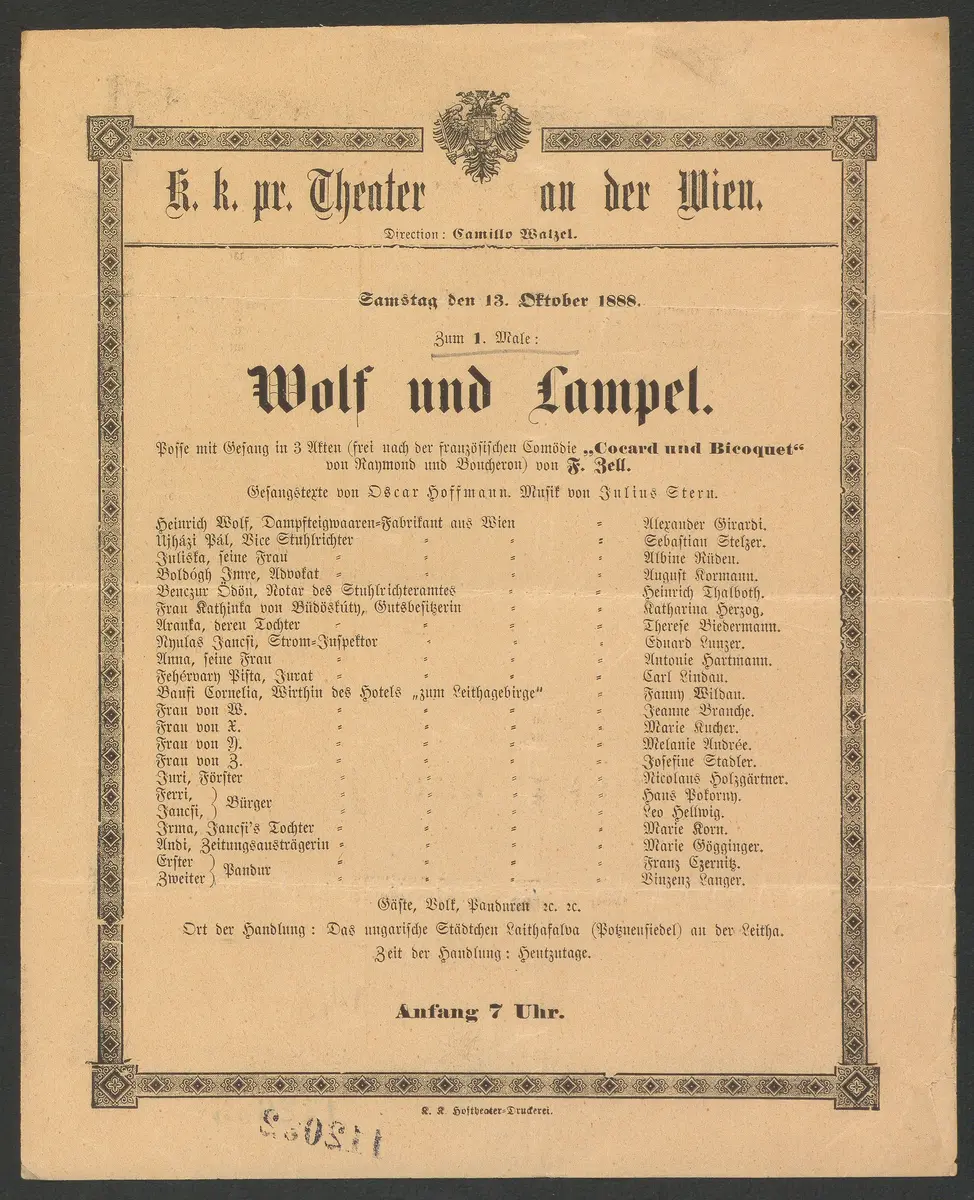 Wolf und Lampel, Cocard und Bicoquet (Vorlage)