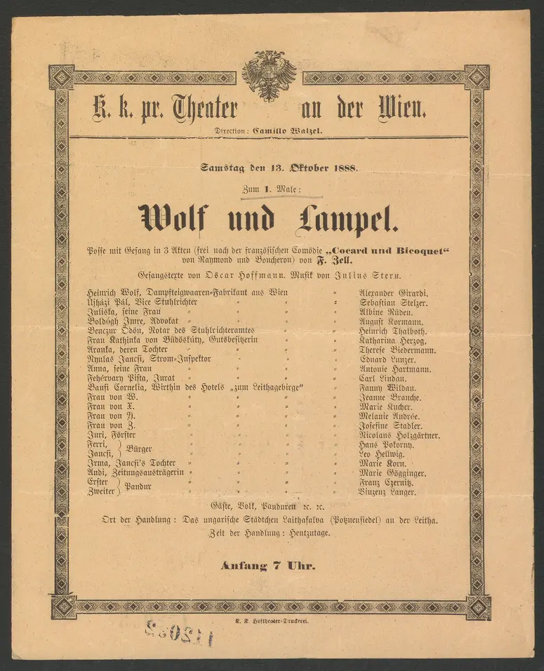Wolf und Lampel, Cocard und Bicoquet (Vorlage)