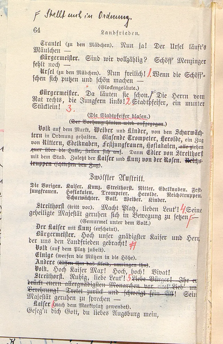 Landfrieden. Deutsche Komödie in drei Aufzügen