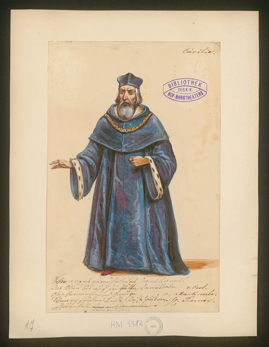 Cäcilia von Albano, Titel der Serie: Figurinen des k.k. Hof-Burgtheaters