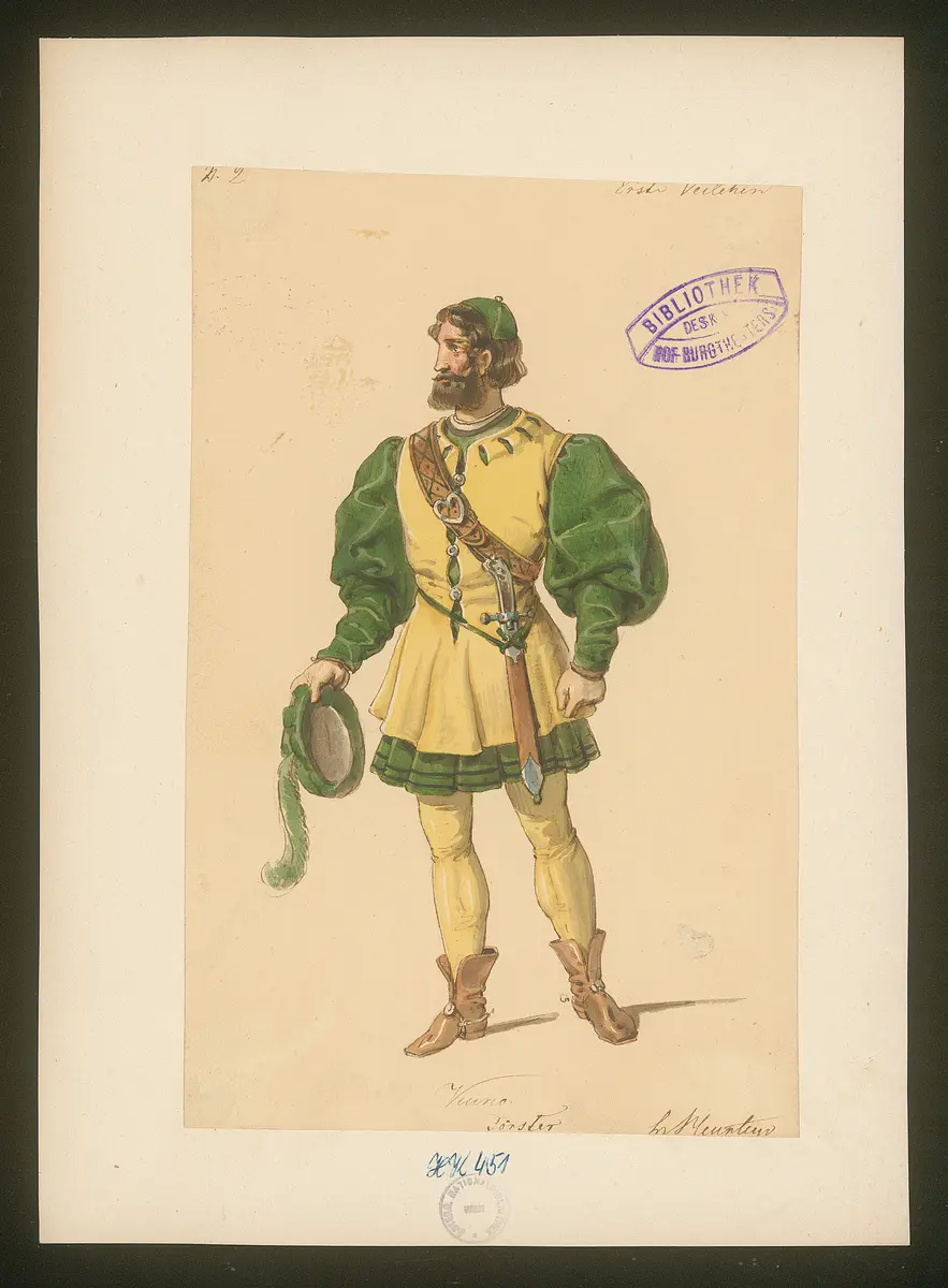 Das erste Veilchen, Titel der Serie: Figurinen des k.k. Hof-Burgtheaters