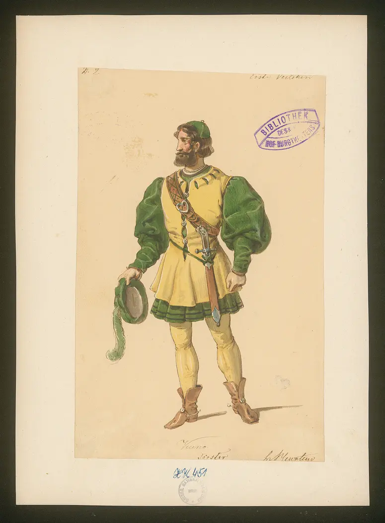 Das erste Veilchen, Titel der Serie: Figurinen des k.k. Hof-Burgtheaters