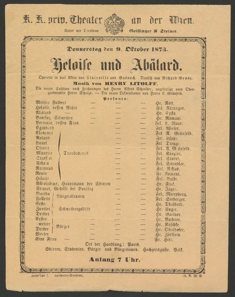 Heloise und Abälard, Heloise und Abaelard