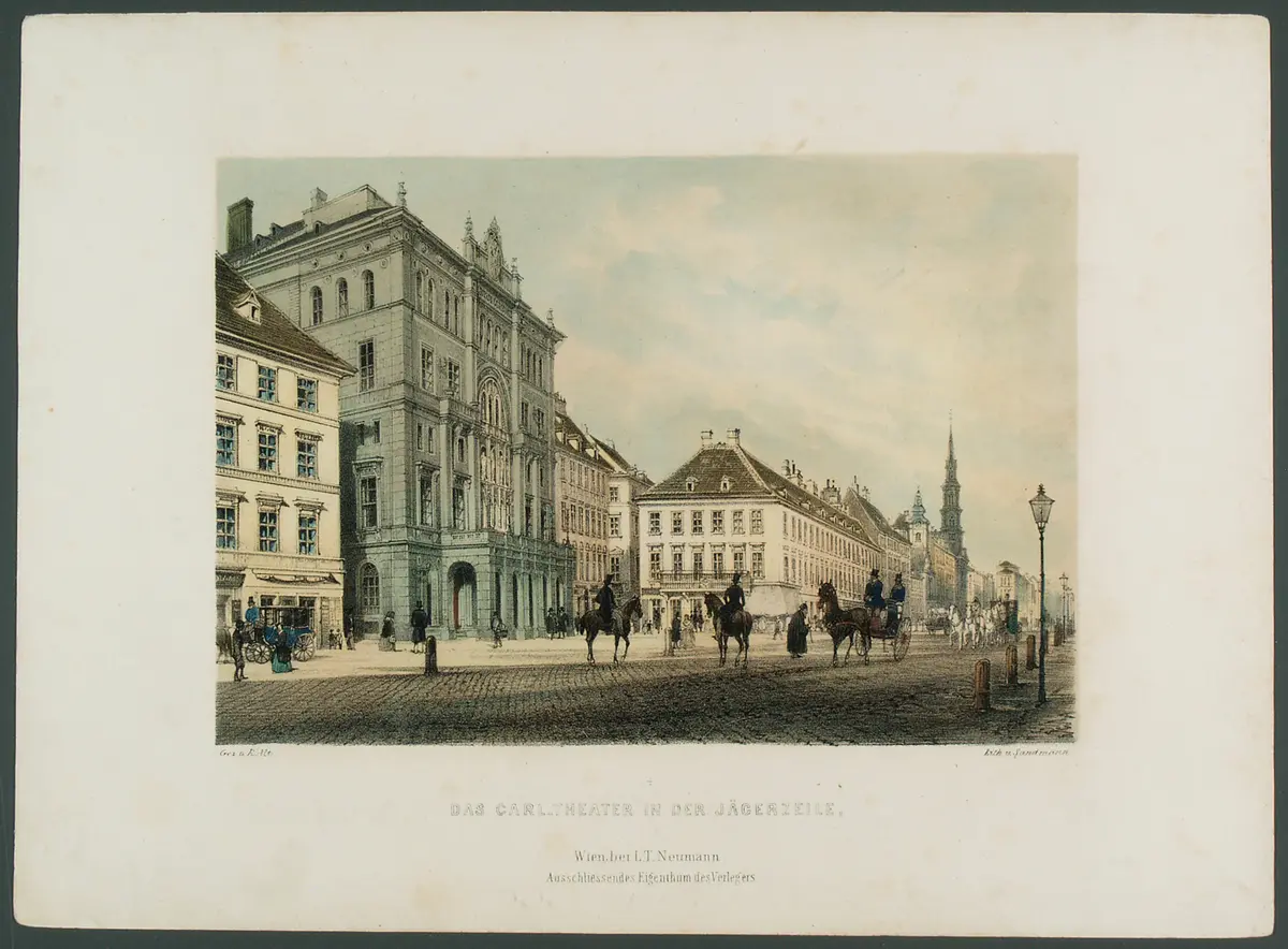 Wien, Carltheater, Titel in Vorlageform: Das Carltheater in der Jägerzeile