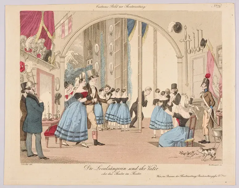 Die Localsängerin und ihr Vater oder Das Theater im Theater, Titel der Serie: Costume-Bild, Name der Zeitschrift: Wiener Theaterzeitung