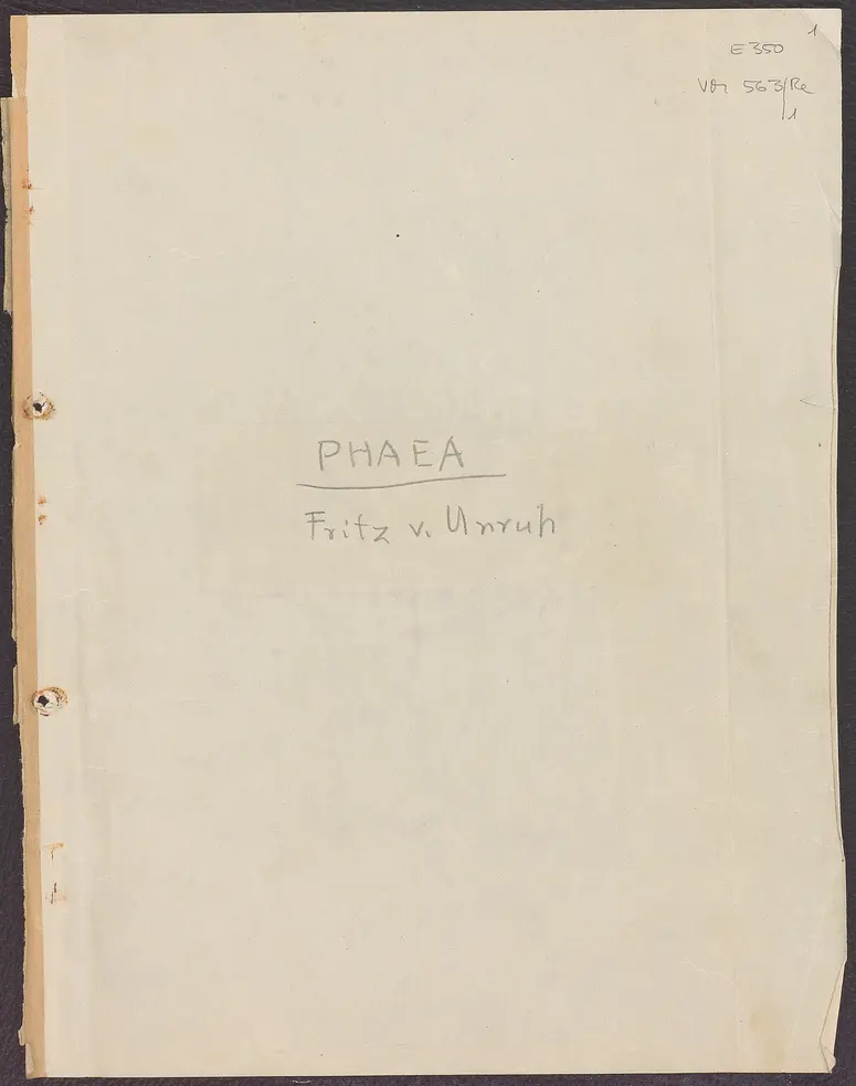 Phaea. 1. Akt