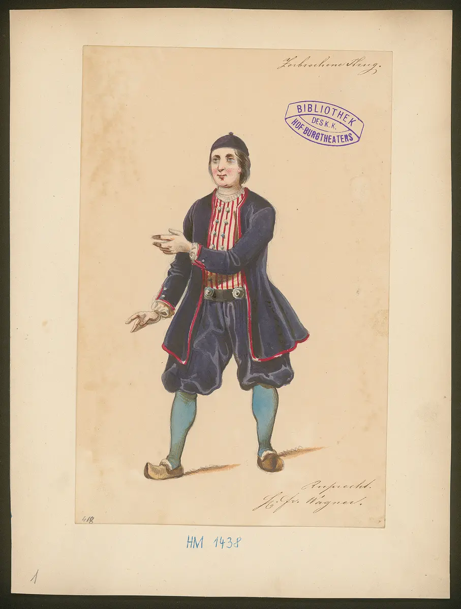 Der zerbrochene Krug, Titel der Serie: Figurinen des k.k. Hof-Burgtheaters