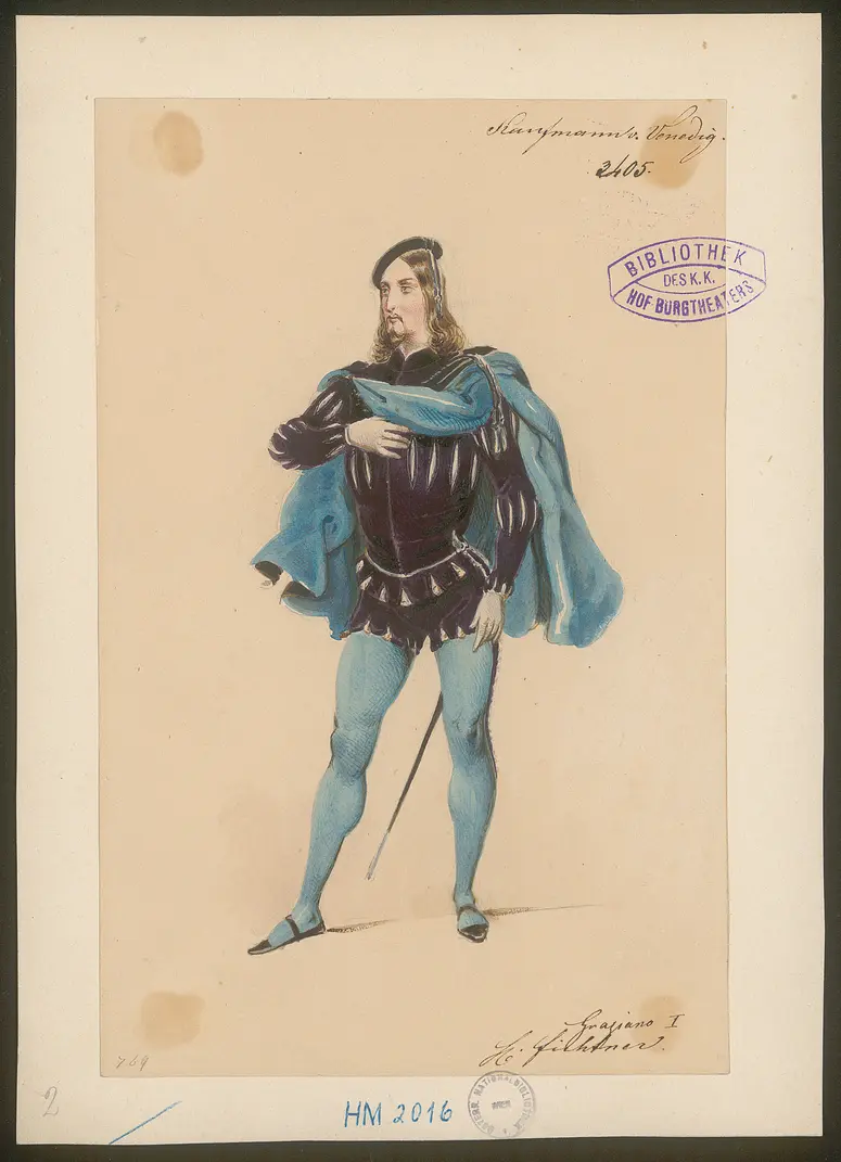 Der Kaufmann von Venedig, Originaltitel: The Merchant of Venice, Titel der Serie: Figurinen des k.k. Hof-Burgtheaters