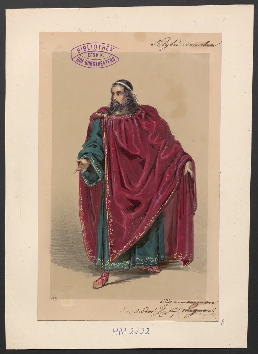 Klytämnestra, Titel der Serie: Figurinen des k.k. Hof-Burgtheaters