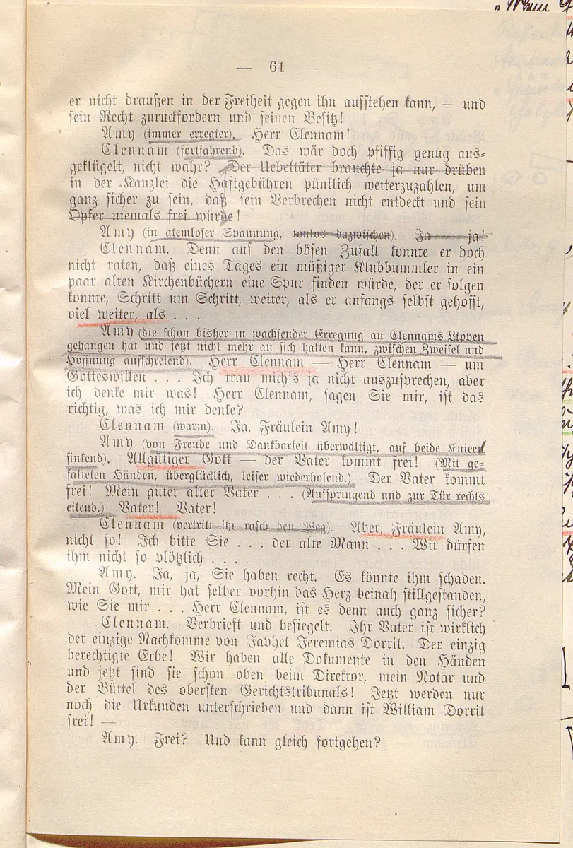 Klein Dorrit. Lustspiel in drei Akten