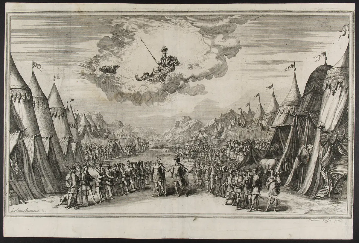 Il Pomo d'Oro, Titel in Vorlageform: Il Pomo d'Oro. Festa Teatrale Rappresenta in Vienna per l'augustissime Nozze delle Sacre Cesaree Reali Maesta di Leopoldo e Margherita., Alternativtitel: Der guldene Apfel