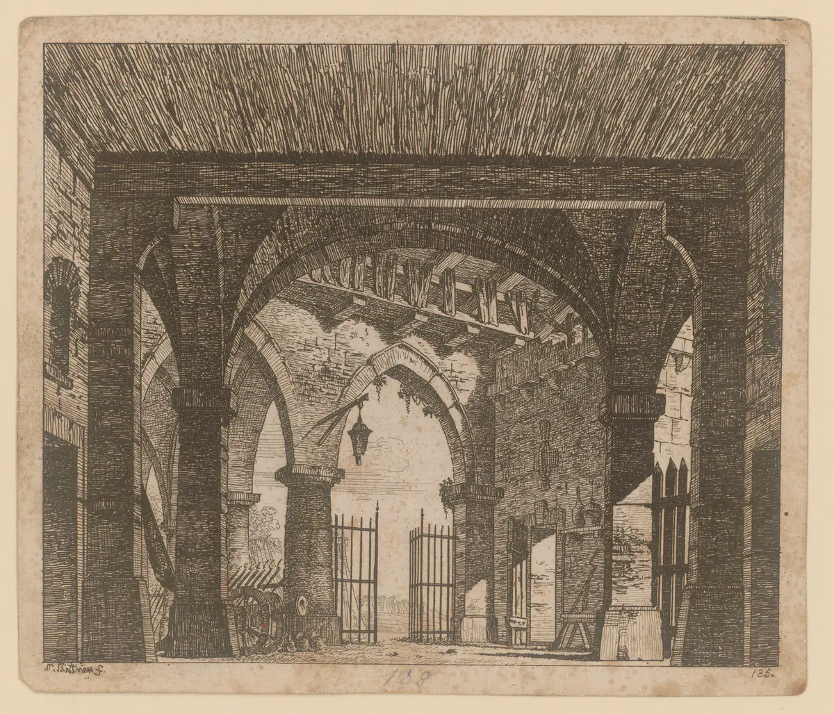 ohne Titel, Titel der Serie: Theaterdecorationen nach den Originalskitzen des k.k. Hoftheatermahlers Joseph Platzer radirt und verlegt von Norbert Bittner