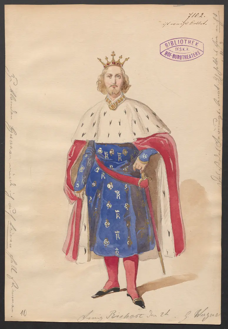 König Richard der Zweite, Originaltitel: King Richard II, Titel der Serie: Figurinen des k.k. Hof-Burgtheaters