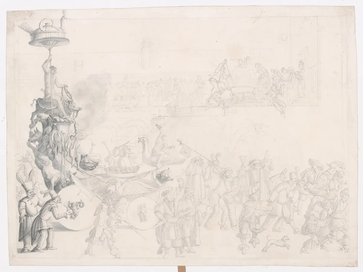 Festumzug mit Faschingswagen