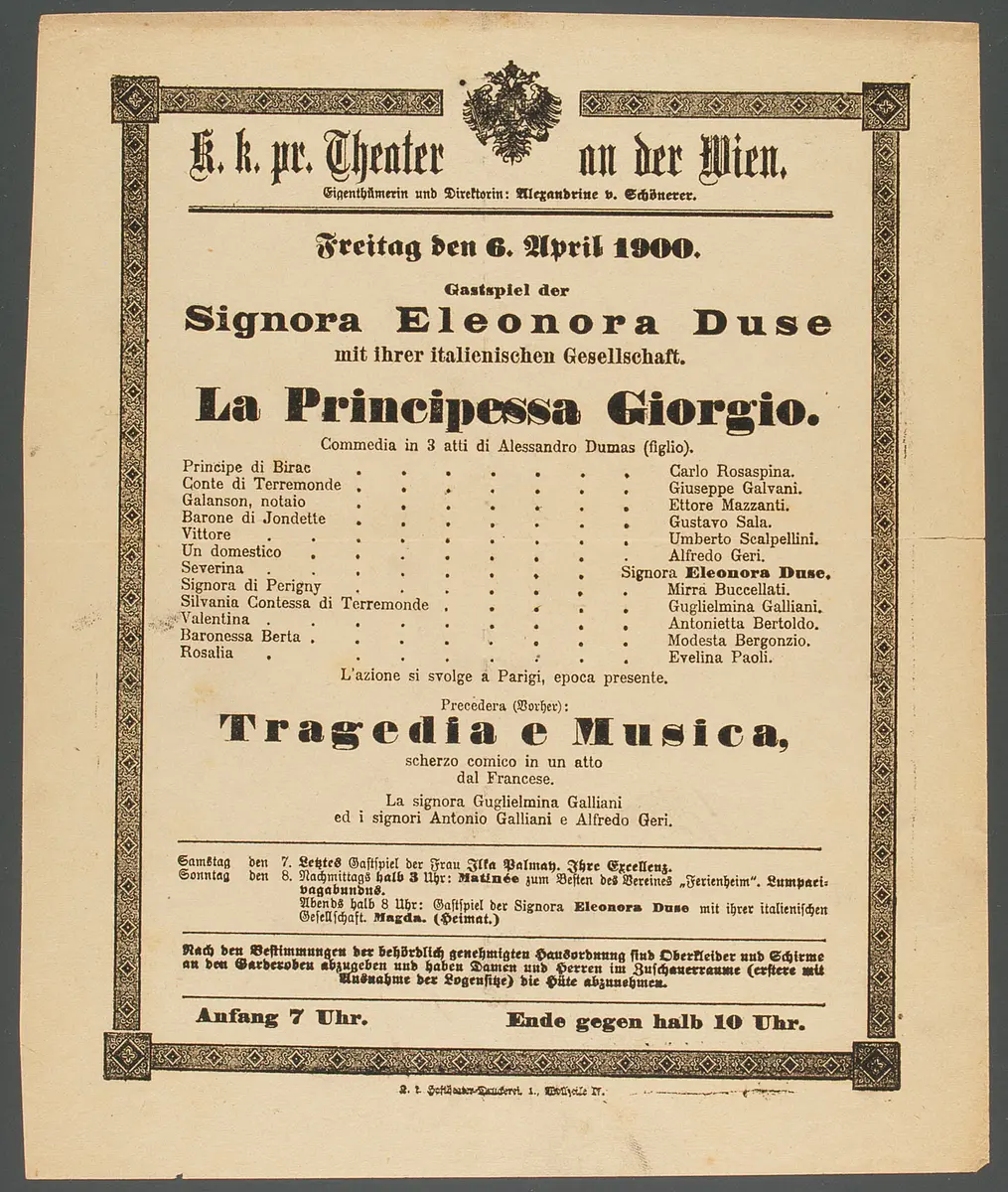 Prinzessin Georges, Originaltitel: La princesse Georges, Titel in Vorlageform: La Principessa Giorgio