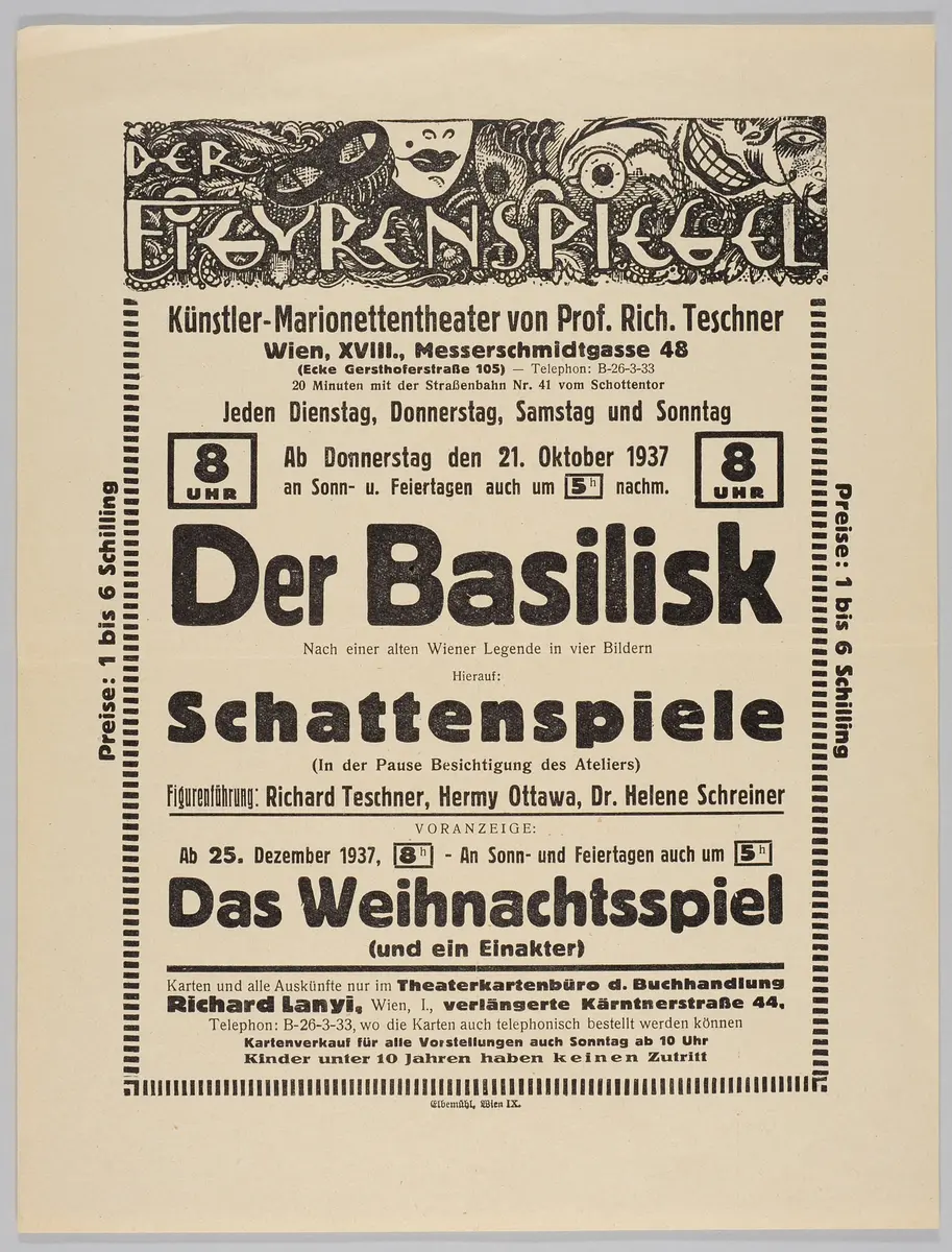 Der Figurenspiegel, Verweis auf Stücktitel: Der Basilisk, Verweis auf Stücktitel: Schattenspiele, Verweis auf Stücktitel: Harlekin als Porträtist