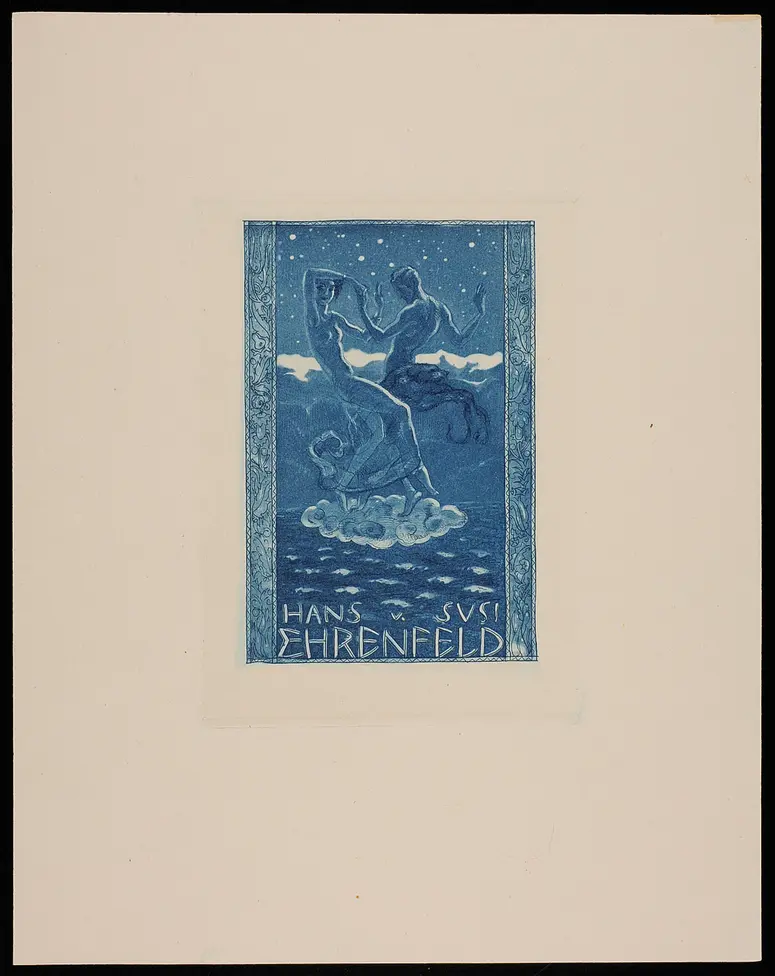 Exlibris Hans Ehrenfeld und Susanne Ehrenfeld, Titel in Vorlageform: Exlibris Hans u. Susi Ehrenfeld