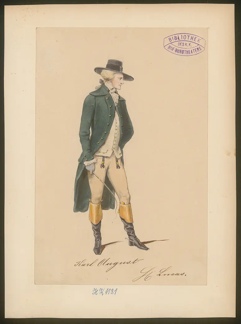 Fürst und Dichter, Titel der Serie: Figurinen des k.k. Hof-Burgtheaters