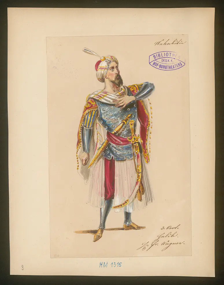 Die Wahabitin, Titel der Serie: Figurinen des k.k. Hof-Burgtheaters