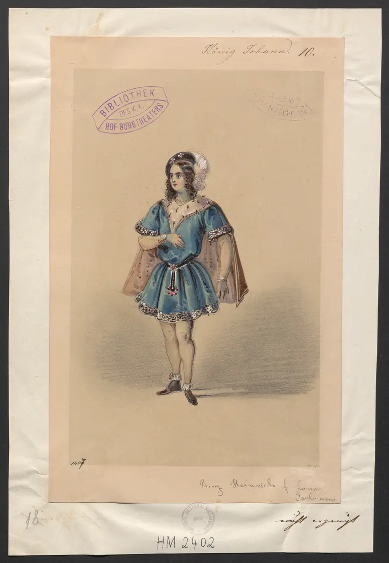 König Johann, Originaltitel: King John, Titel der Serie: Figurinen des k.k. Hof-Burgtheaters