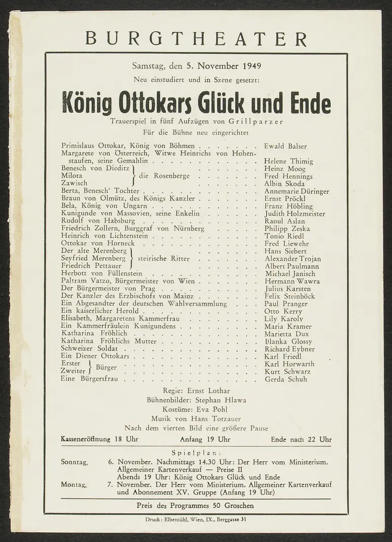 König Ottokars Glück und Ende