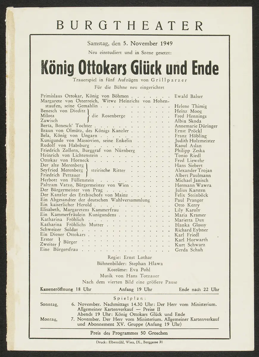 König Ottokars Glück und Ende