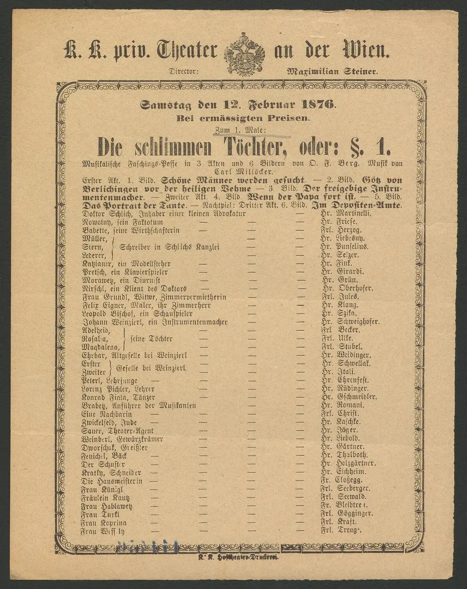 Die schlimmen Töchter, oder §1, Die schlimmen Töchter, oder Paragraph 1