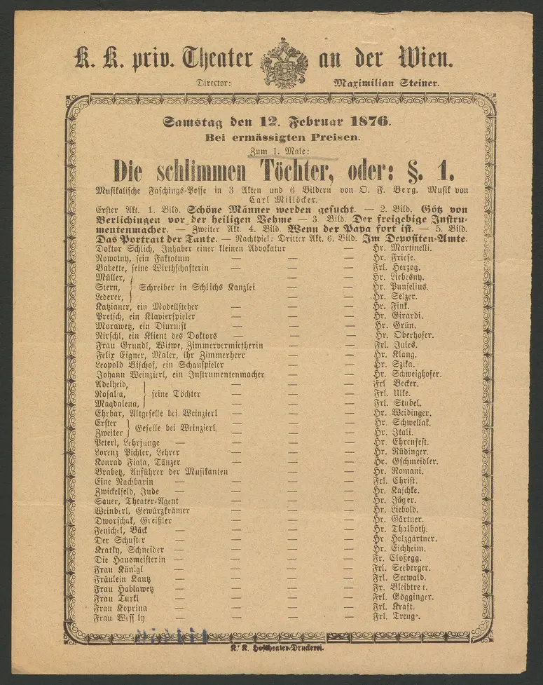 Die schlimmen Töchter, oder §1, Die schlimmen Töchter, oder Paragraph 1