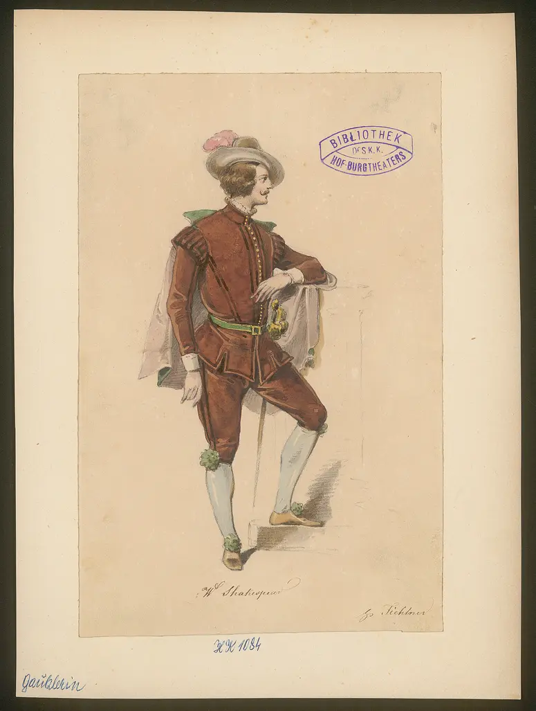 Die Gauklerin, Titel der Serie: Figurinen des k.k. Hof-Burgtheaters