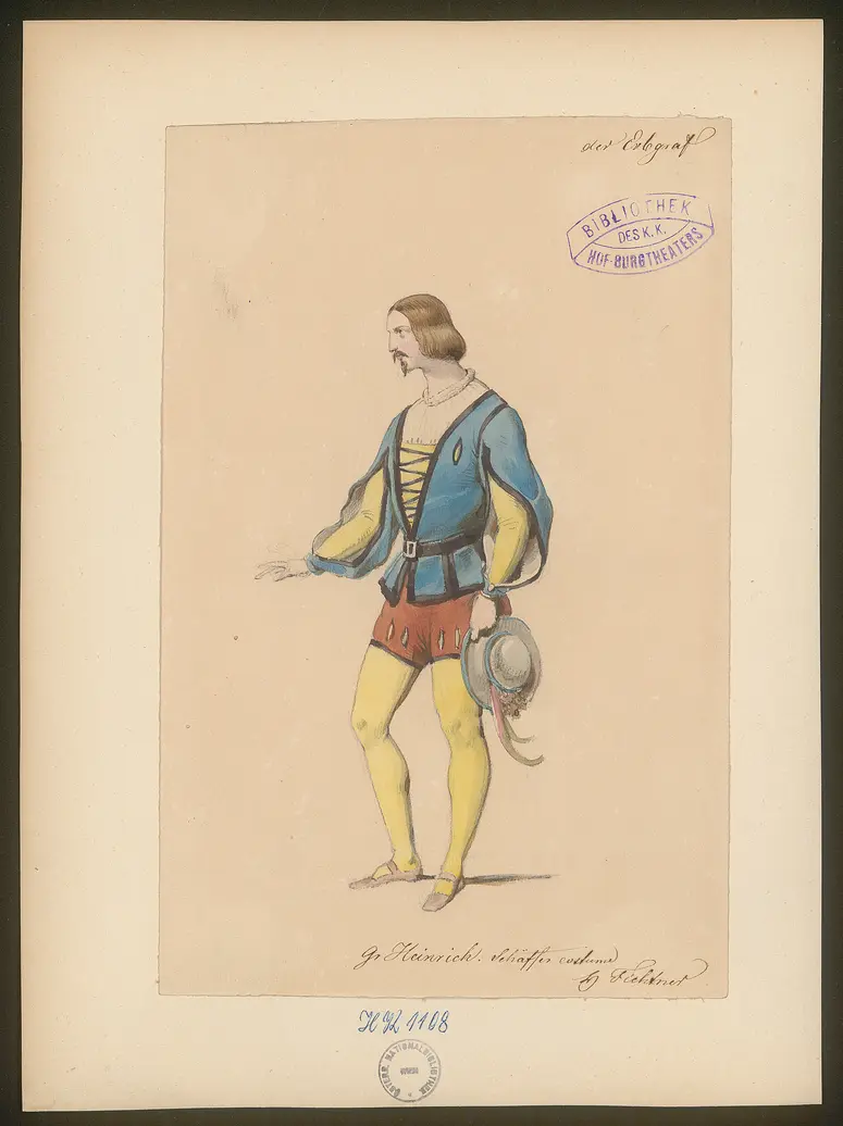 Der Erbgraf, Titel der Serie: Figurinen des k.k. Hof-Burgtheaters