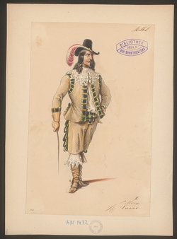 Ein Billett, Titel der Serie: Figurinen des k.k. Hof-Burgtheaters