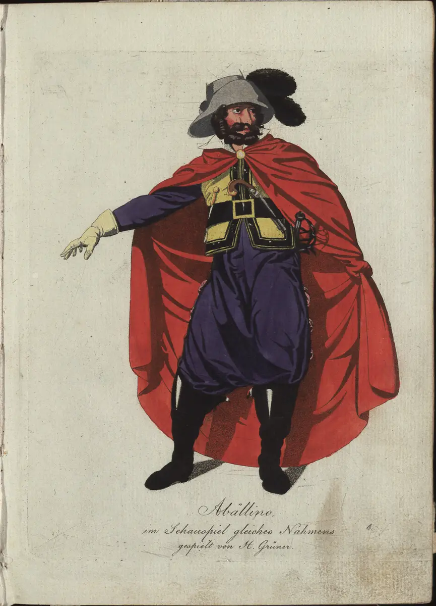 Abällino, Titel der Serie: Auswahl schöner Costumes für Theater- und Ball-Anzüge