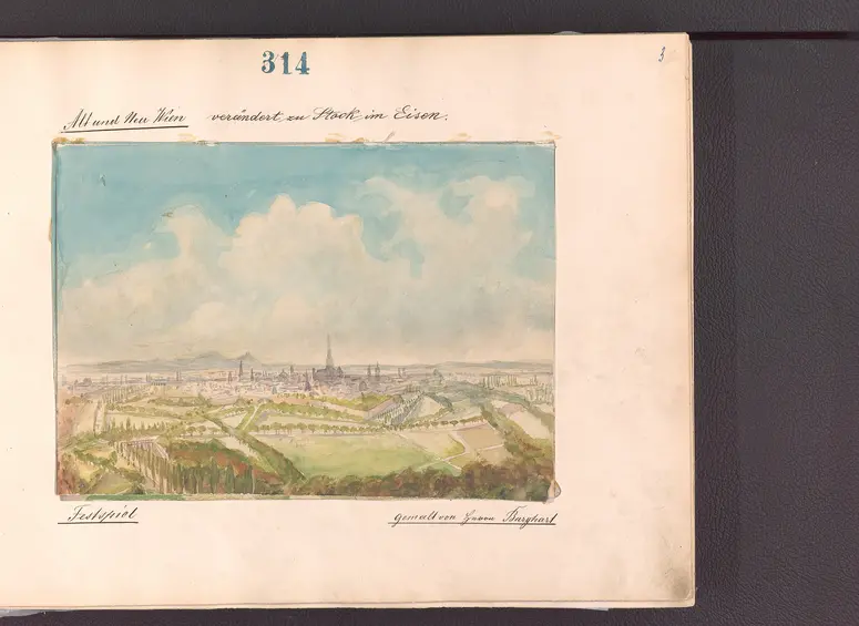 An der Donau, Verweis auf Stücktitel: Der Stock im Eisen