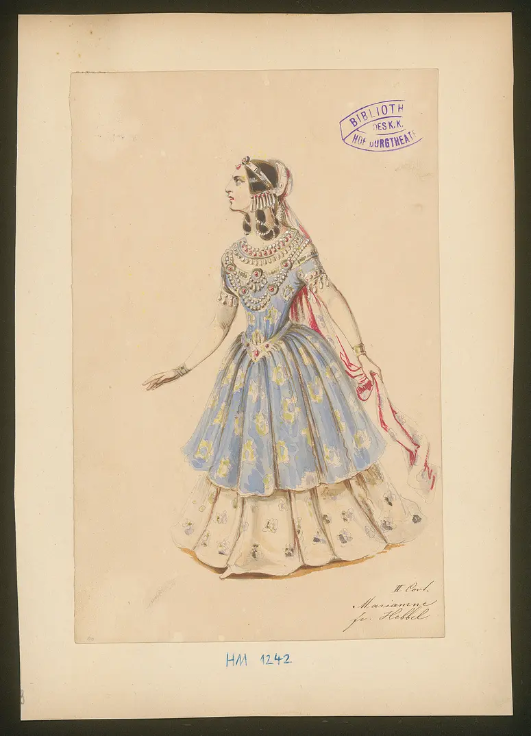 Herodes und Mariamne, Titel der Serie: Figurinen des k.k. Hof-Burgtheaters