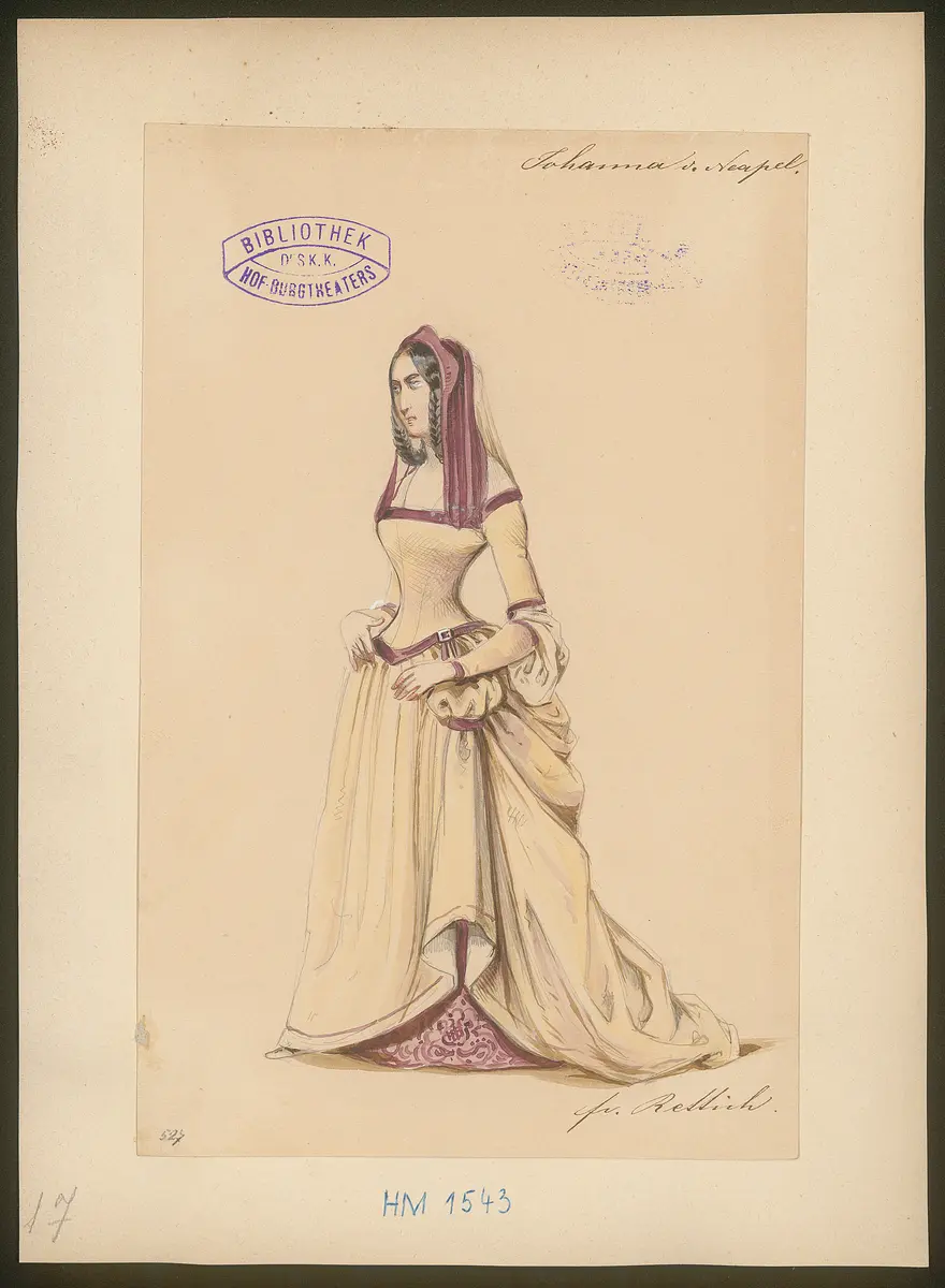 Johanna von Neapel, Titel der Serie: Figurinen des k.k. Hof-Burgtheaters