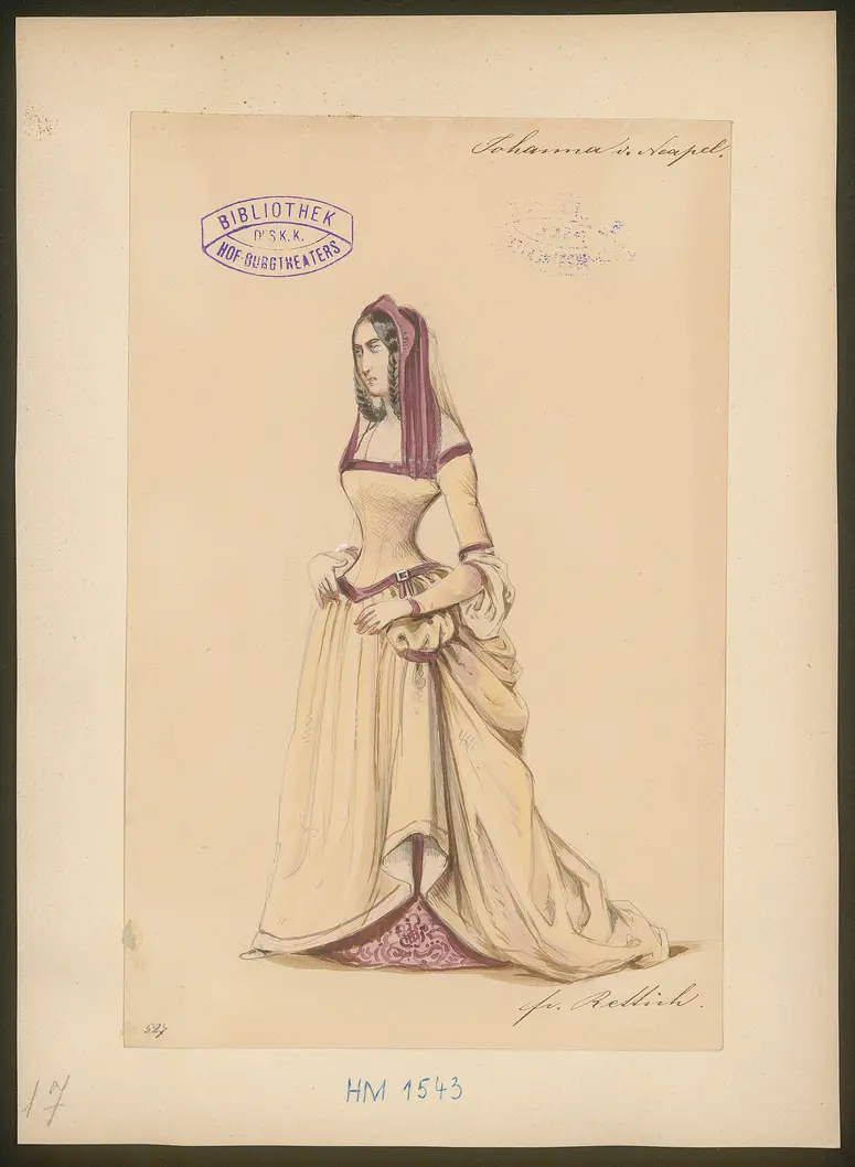 Johanna von Neapel, Titel der Serie: Figurinen des k.k. Hof-Burgtheaters