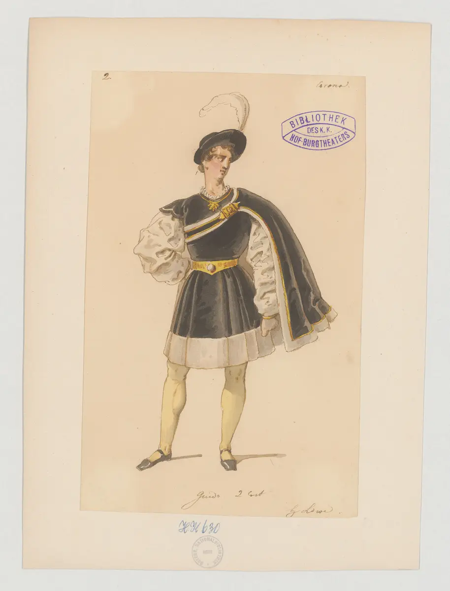 Corona von Saluzzo, Titel der Serie: Figurinen des k.k. Hof-Burgtheaters