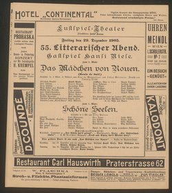 Immer modern, Nouveau Jeu, Das Mädchen von Rouen (Im Lustspieltheater), Schöne Seelen (Im Lustspieltheater)