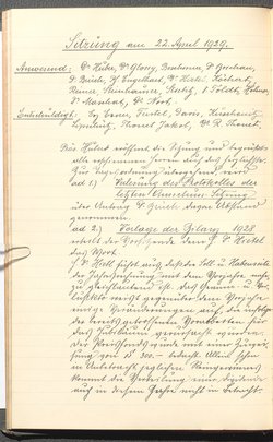 Protokolle der Ausschusssitzungen des Vereines des Deutschen Volkstheaters in Wien