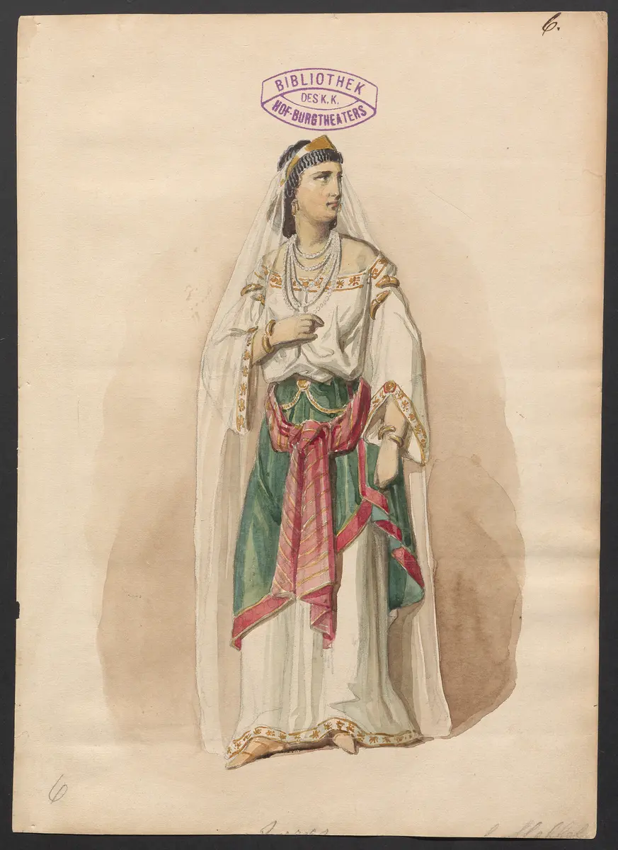 Esther, Titel der Serie: Figurinen des k.k. Hof-Burgtheaters