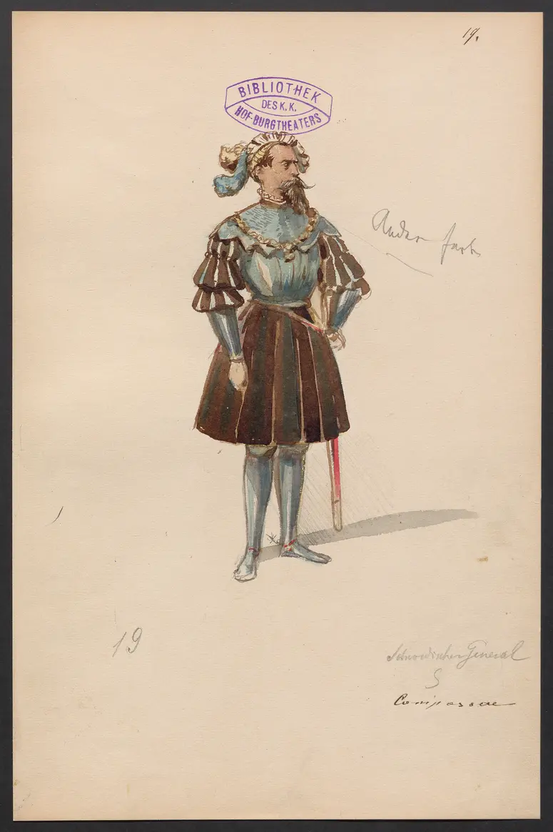 Gustav Wasa, oder Maske für Maske, Titel der Serie: Figurinen des k.k. Hof-Burgtheaters